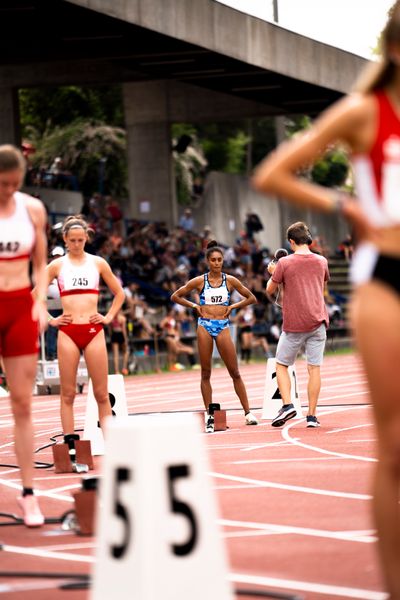 Maria Benedicta Chigbolu (ITA) ueber 400m am 04.06.2022 waehrend der Sparkassen Gala in Regensburg